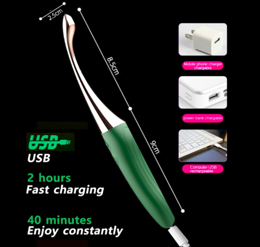 Thanh rung massage 2 đầu Jiuai Tanchun silicone ABS 3 đầu phụ kích thích điểm G